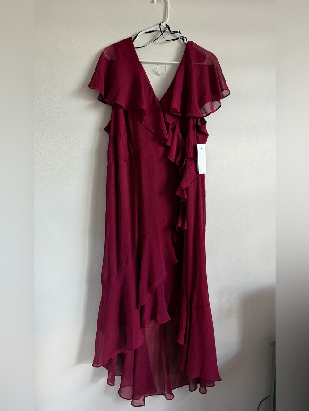 DKNY Ruffle High-Low Midi Dress - Picture 2 of 4